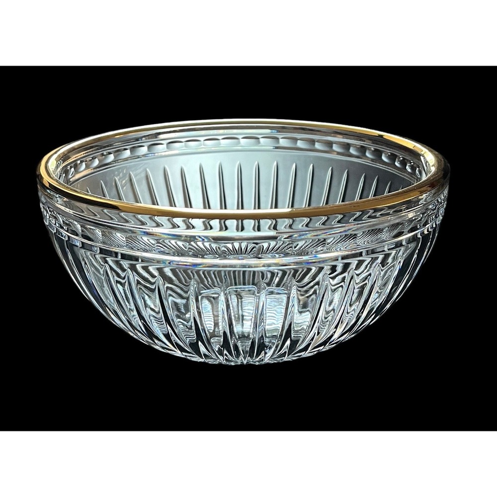 Vintage Waterford Crystal Hanover Gold 8.25" Round Bowl Excellent